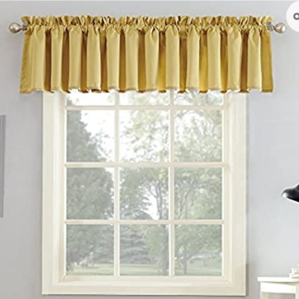 NEW Curtain Valance - Flax Yellow
